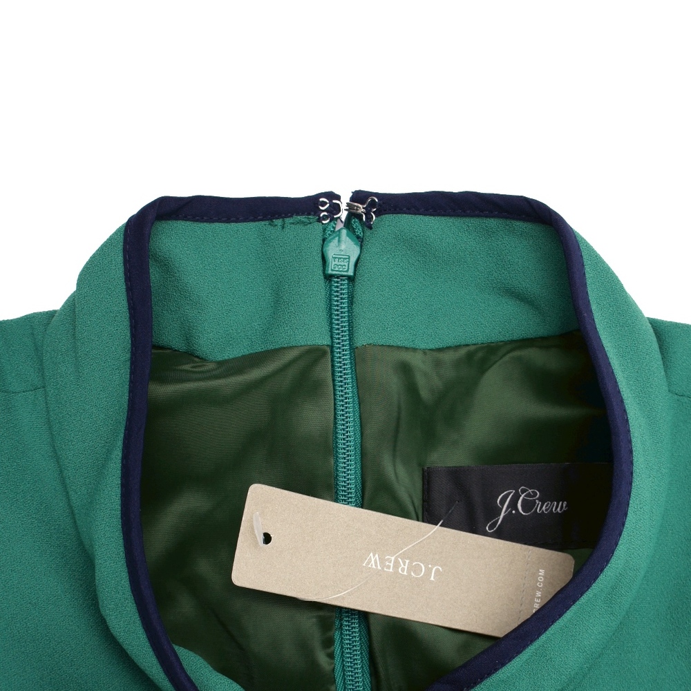New JCREW Green Tie-neck Dress In 365 Crepe - Picture 4 of 4